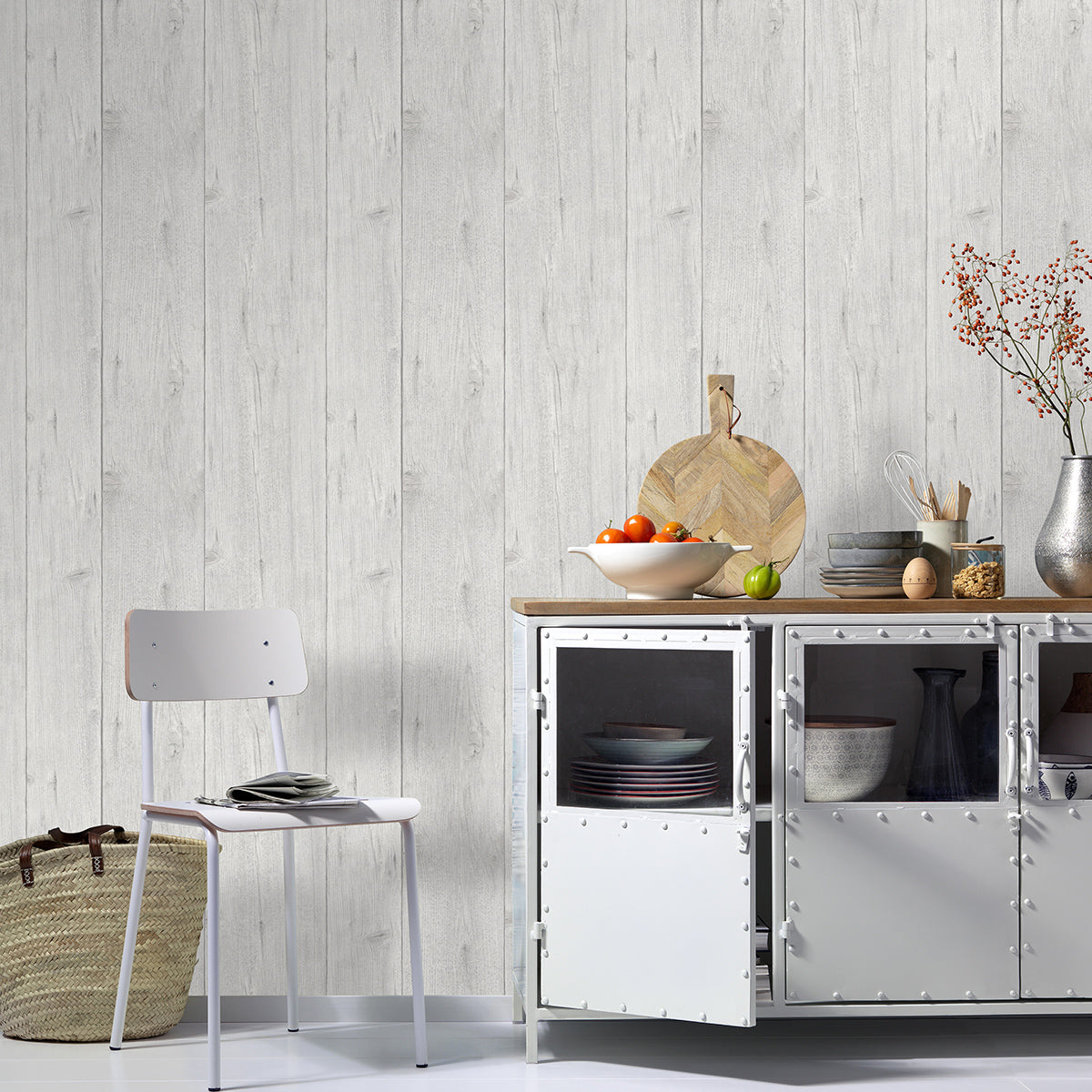 Тапет Лято ламперия дърво сиво