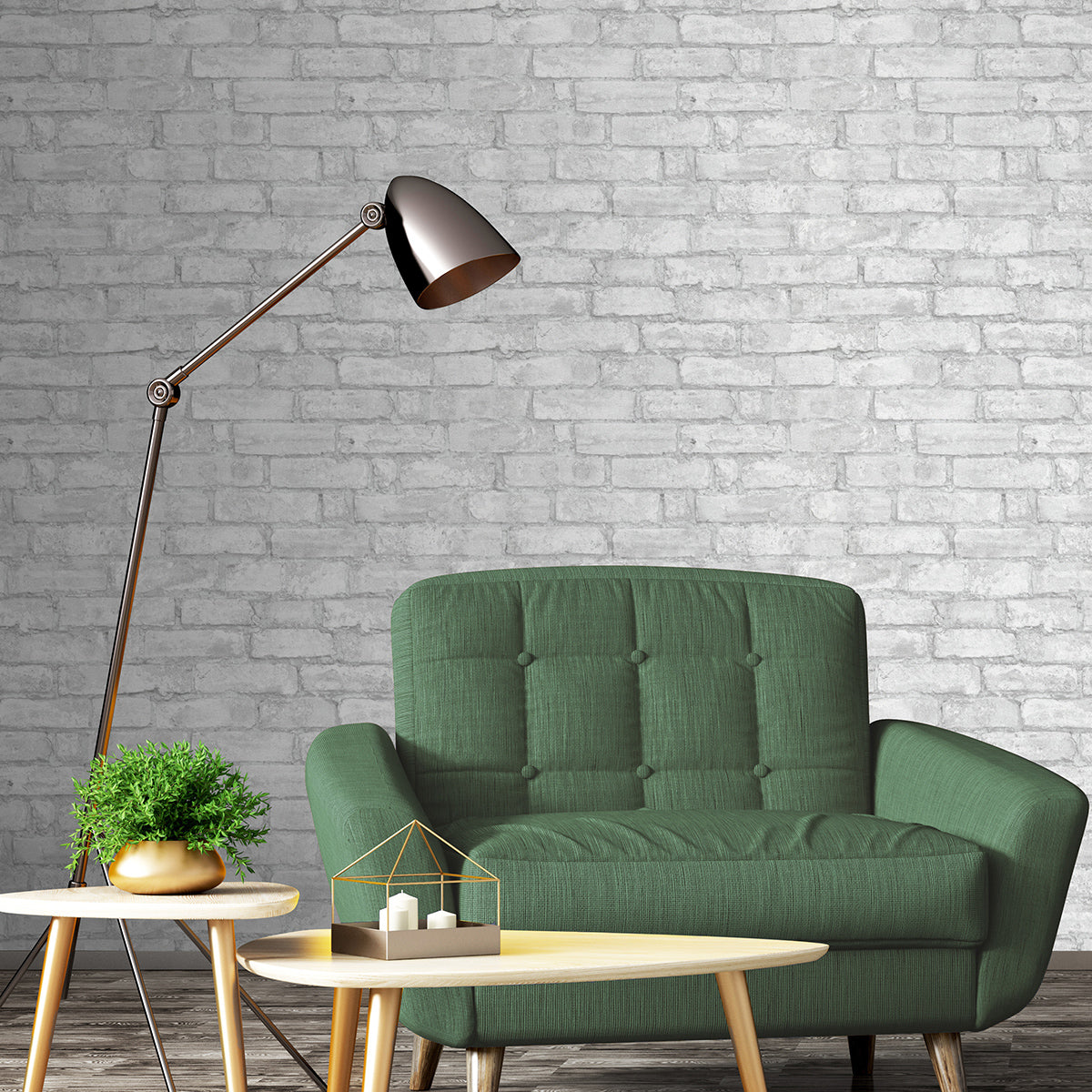 Тапет Лято винтидж тухли светлосиво