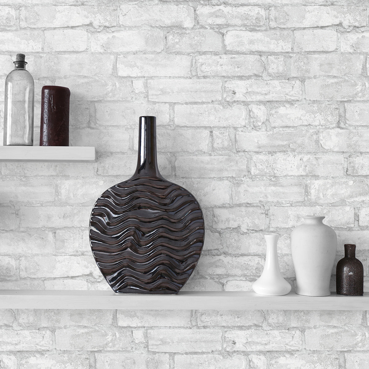 Тапет Лято винтидж тухли светлосиво