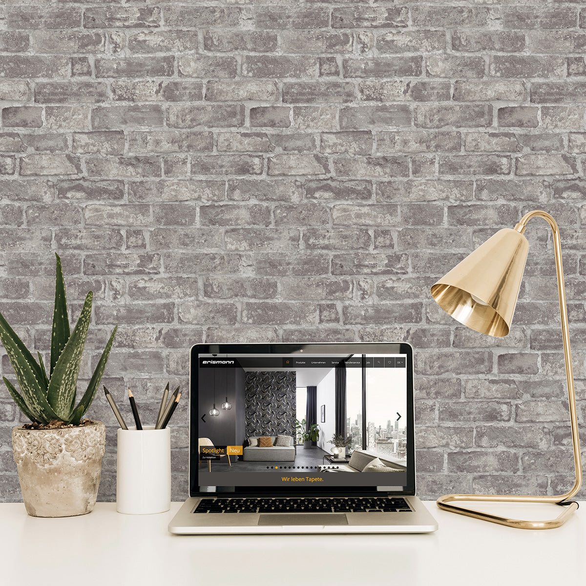 Тапет Лято винтидж тухли таупе