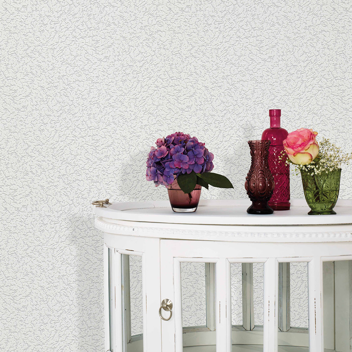 Тапет Лято мазилка сиво брокат