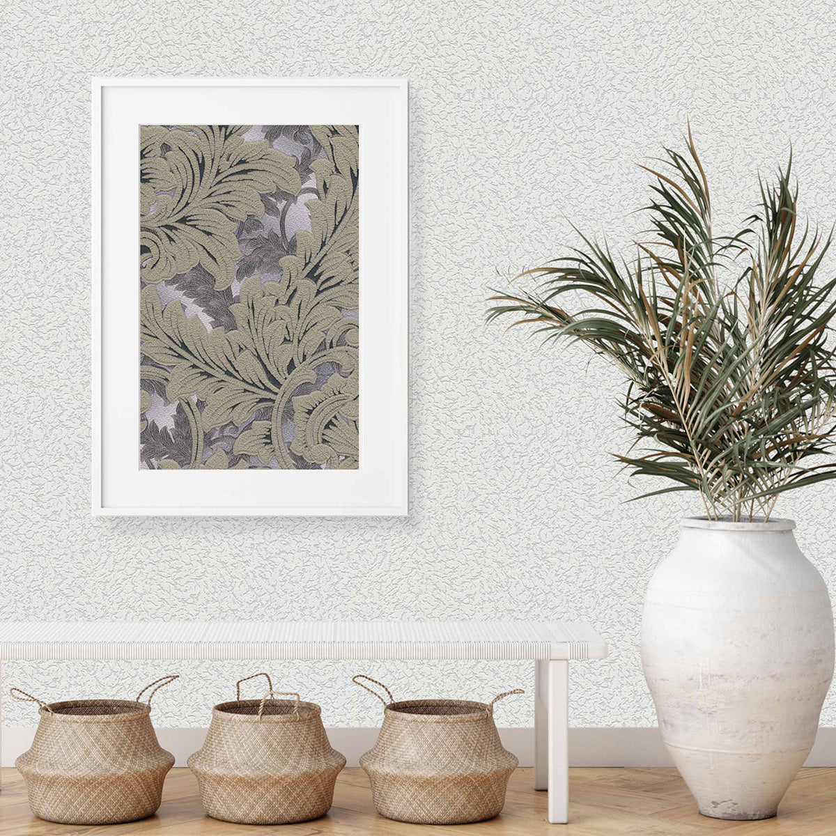 Тапет Лято мазилка сиво брокат