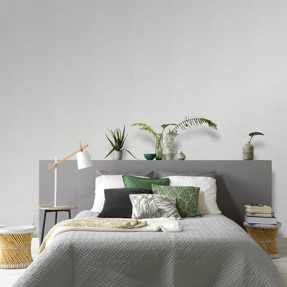 Тапет Пролет текстил сиво