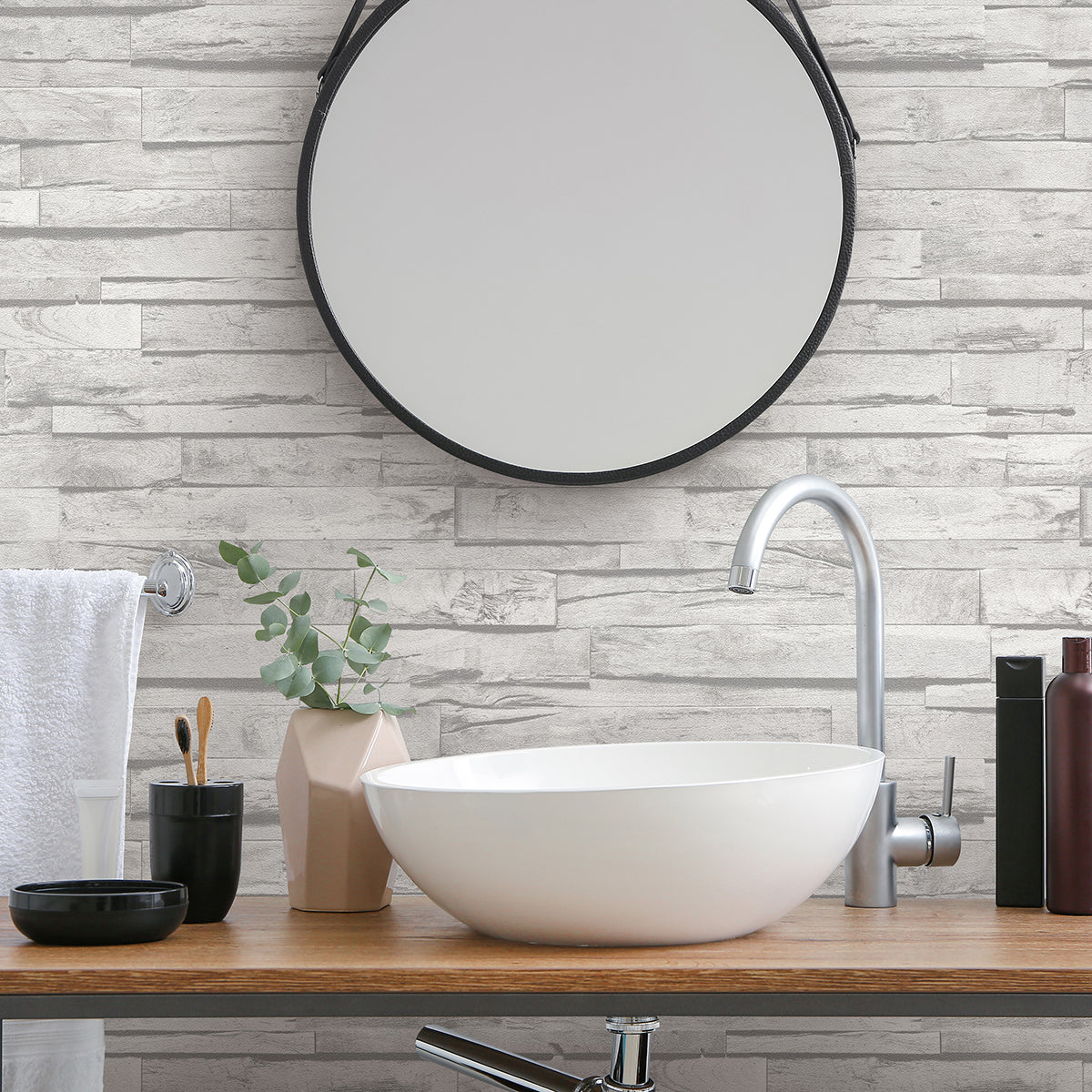 Тапет Лято дъски хоризонтални сиво