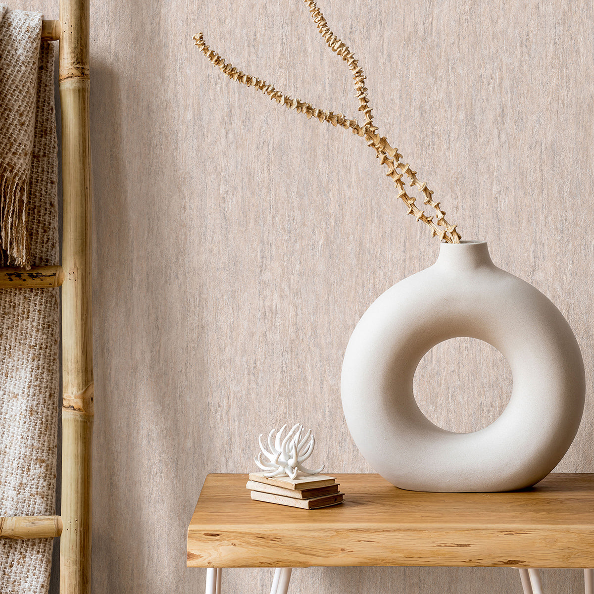 Тапет Лято камък беж-розов