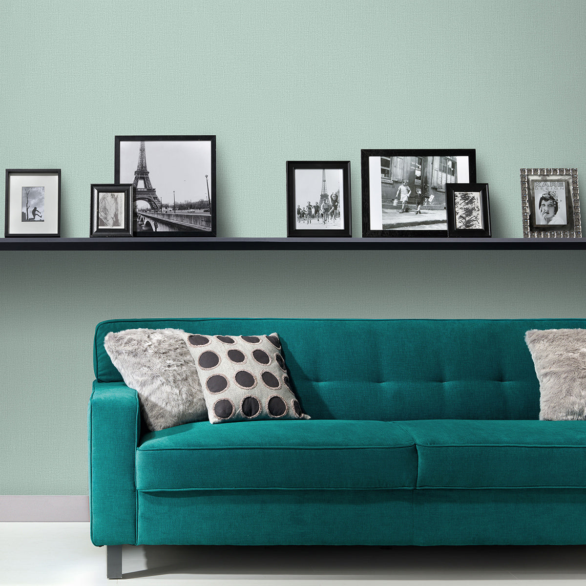 ТАПЕТ ПРОЛЕТ ЛЕН ТЮРКОАЗ