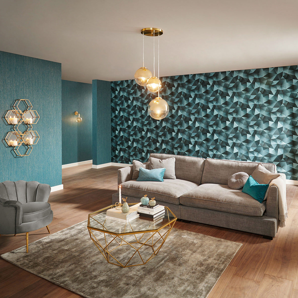 ТАПЕТ ПРОЛЕТ 3D ДИАМАНТ СИНЬО