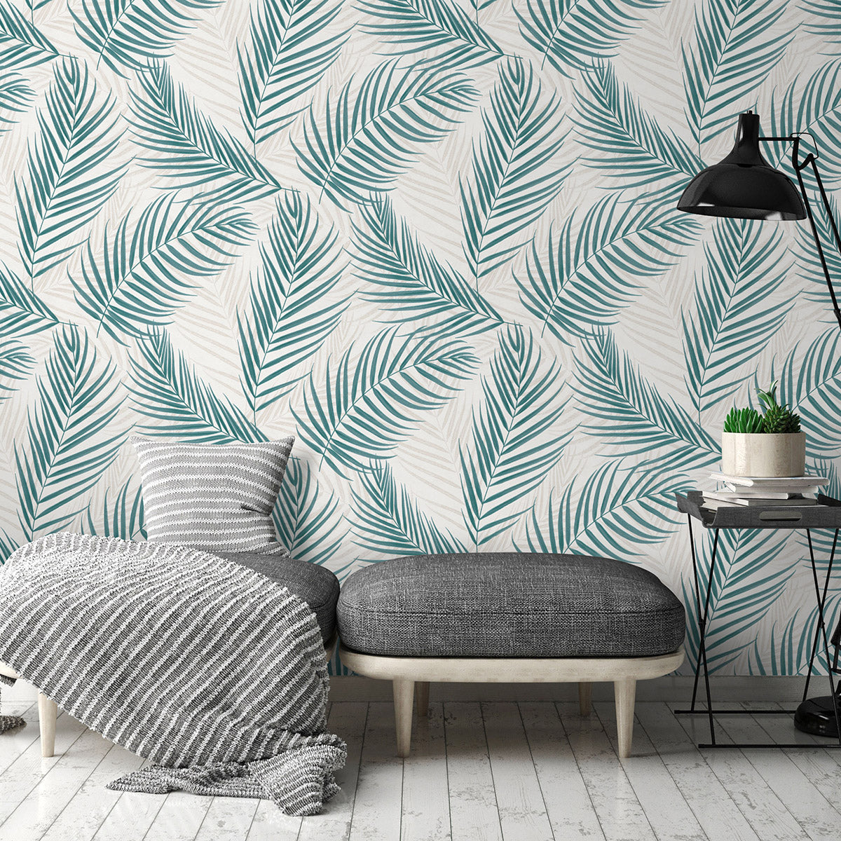 Тапет Пролет зелени листа бяло