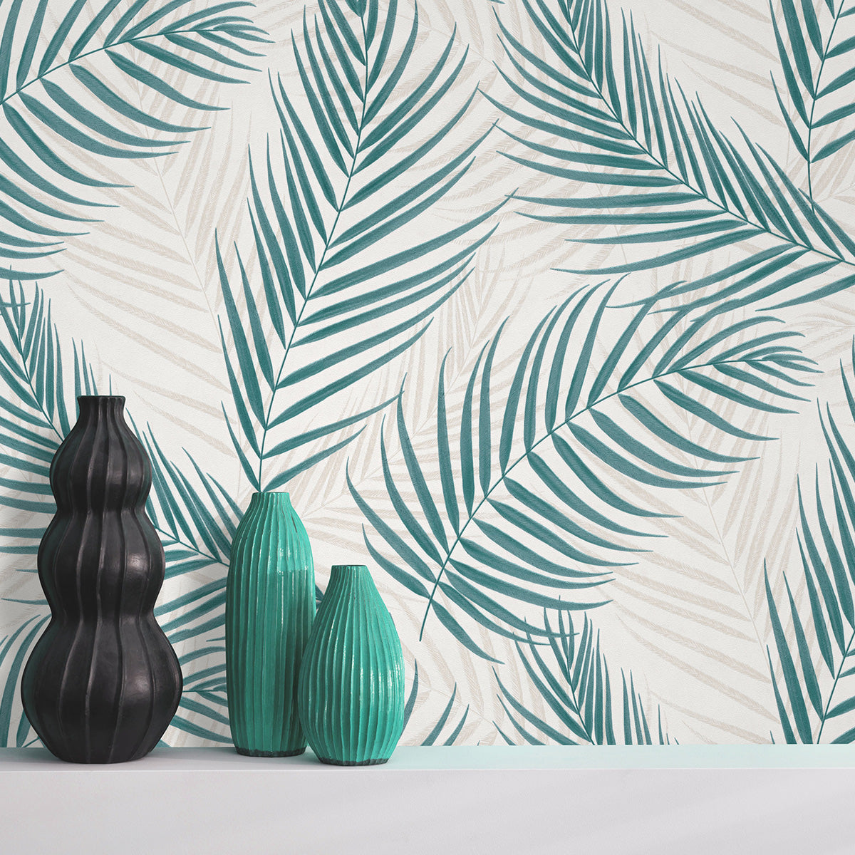 Тапет Пролет зелени листа бяло