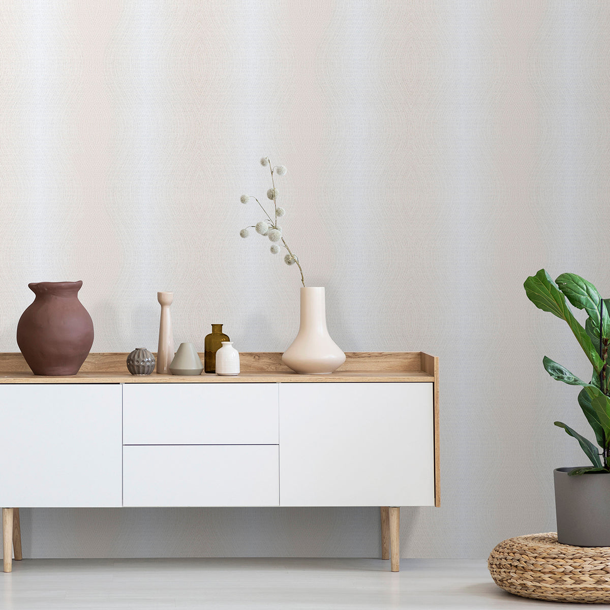 Тапет Лято вълни крем