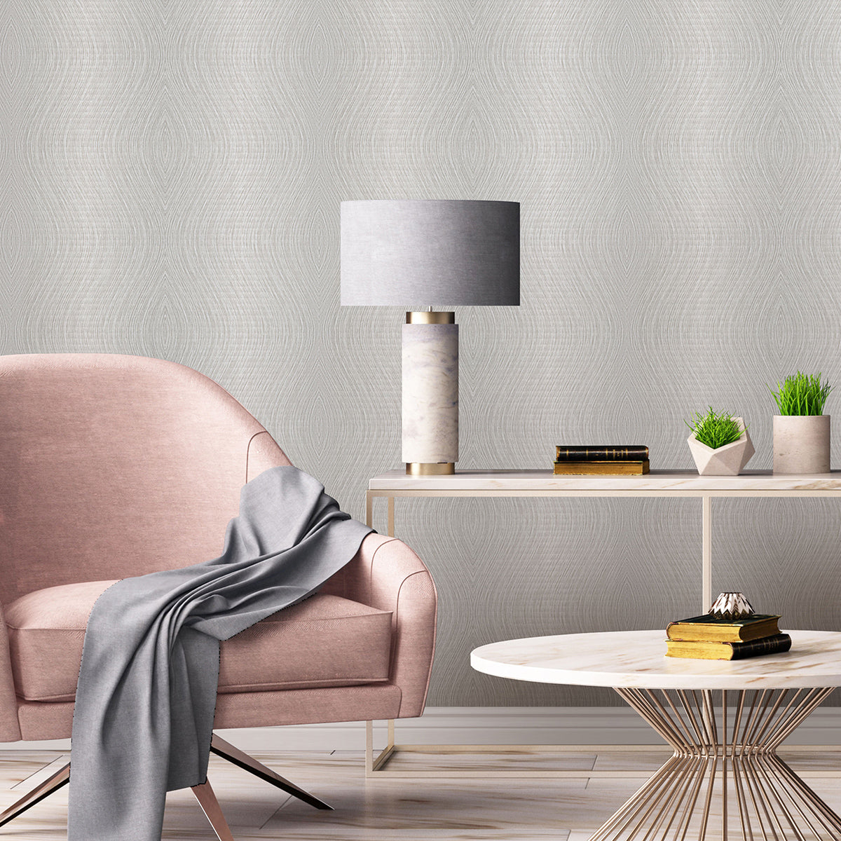 Тапет Лято вълни сиво