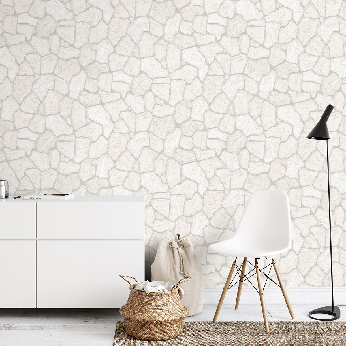 Тапет Лято каменни плочи сиво