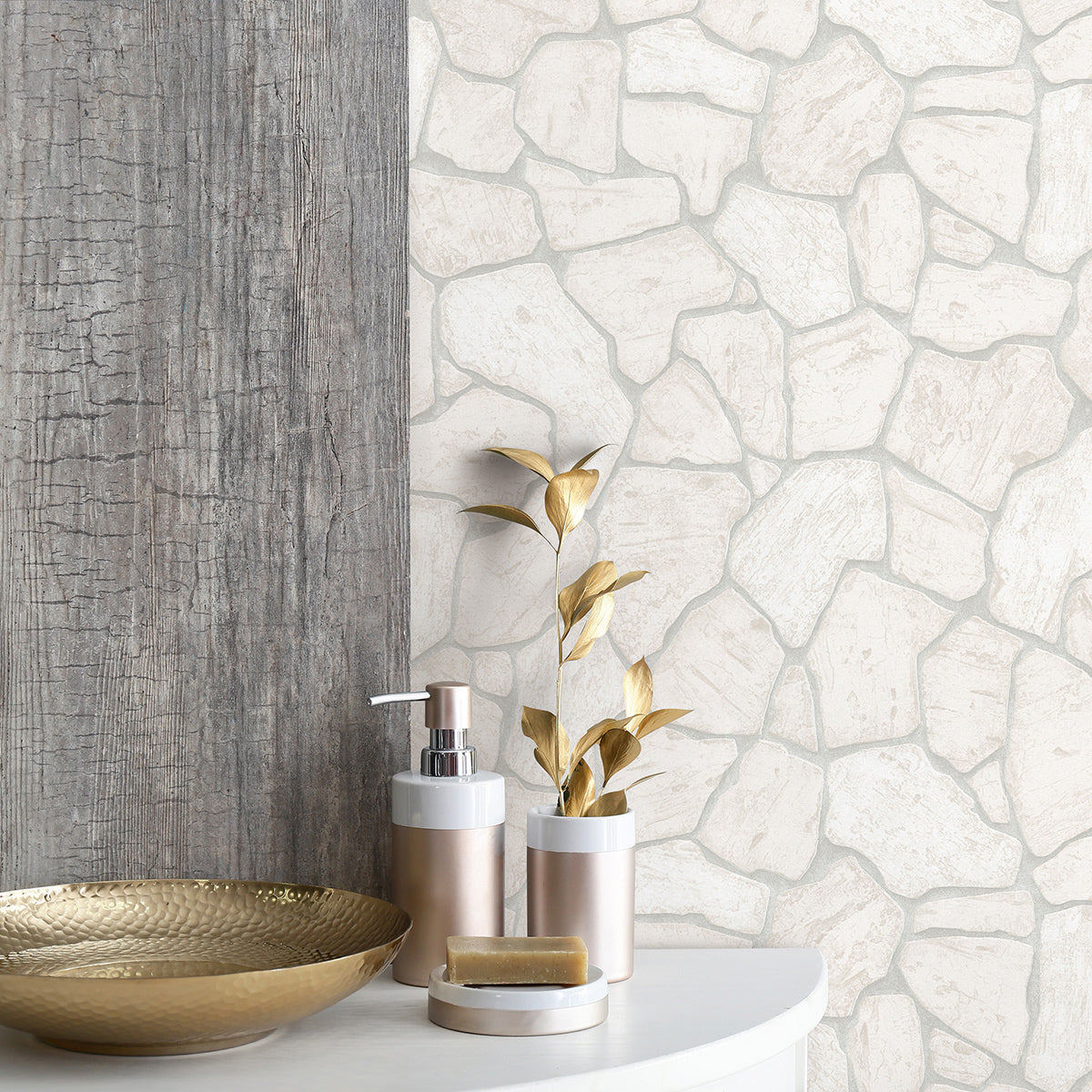 Тапет Лято каменни плочи сиво