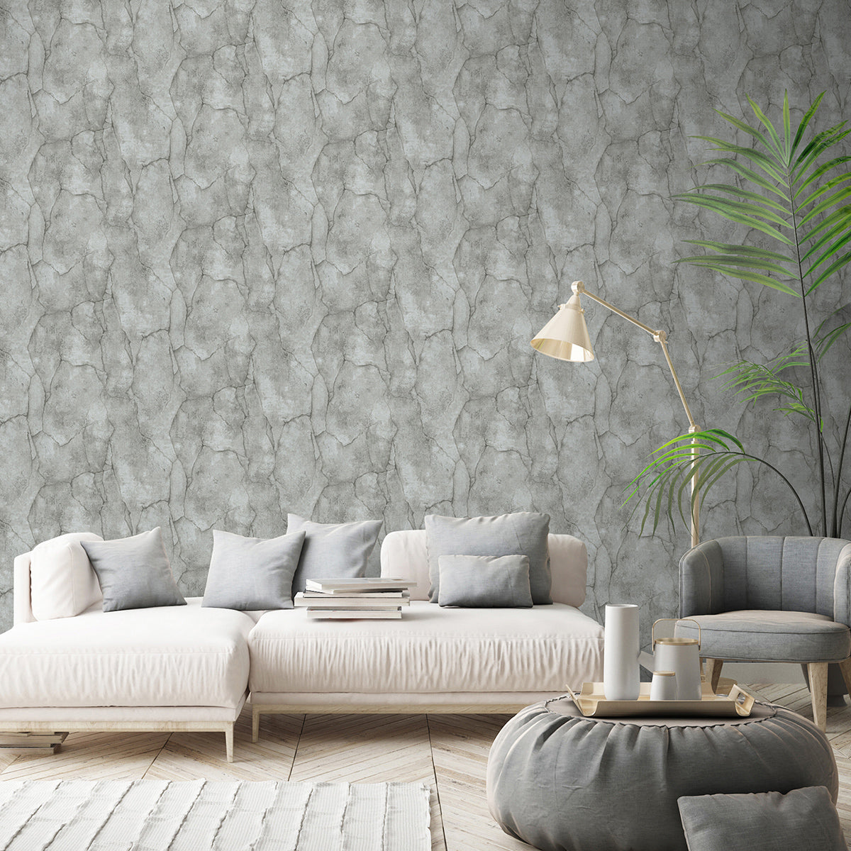 Тапет Лято напукан бетон тъмносив