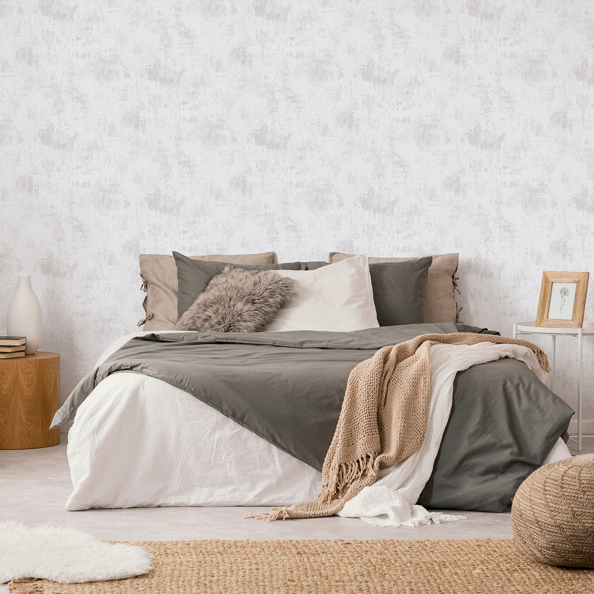 Тапет Лято индустриален бетон бяло