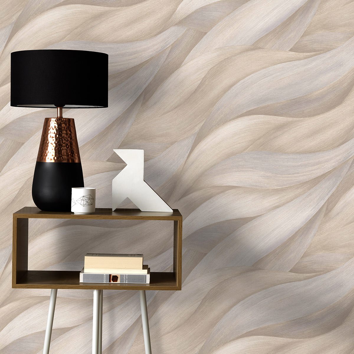 ТАПЕТ ПРОЛЕТ 3D ВЪЛНИ БЕЖ