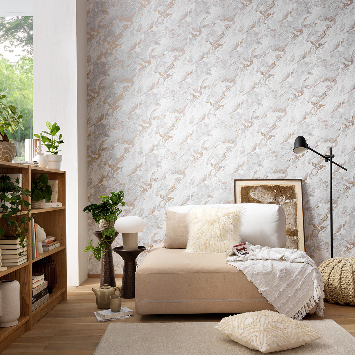 Тапет Пролет гранит крем-златно