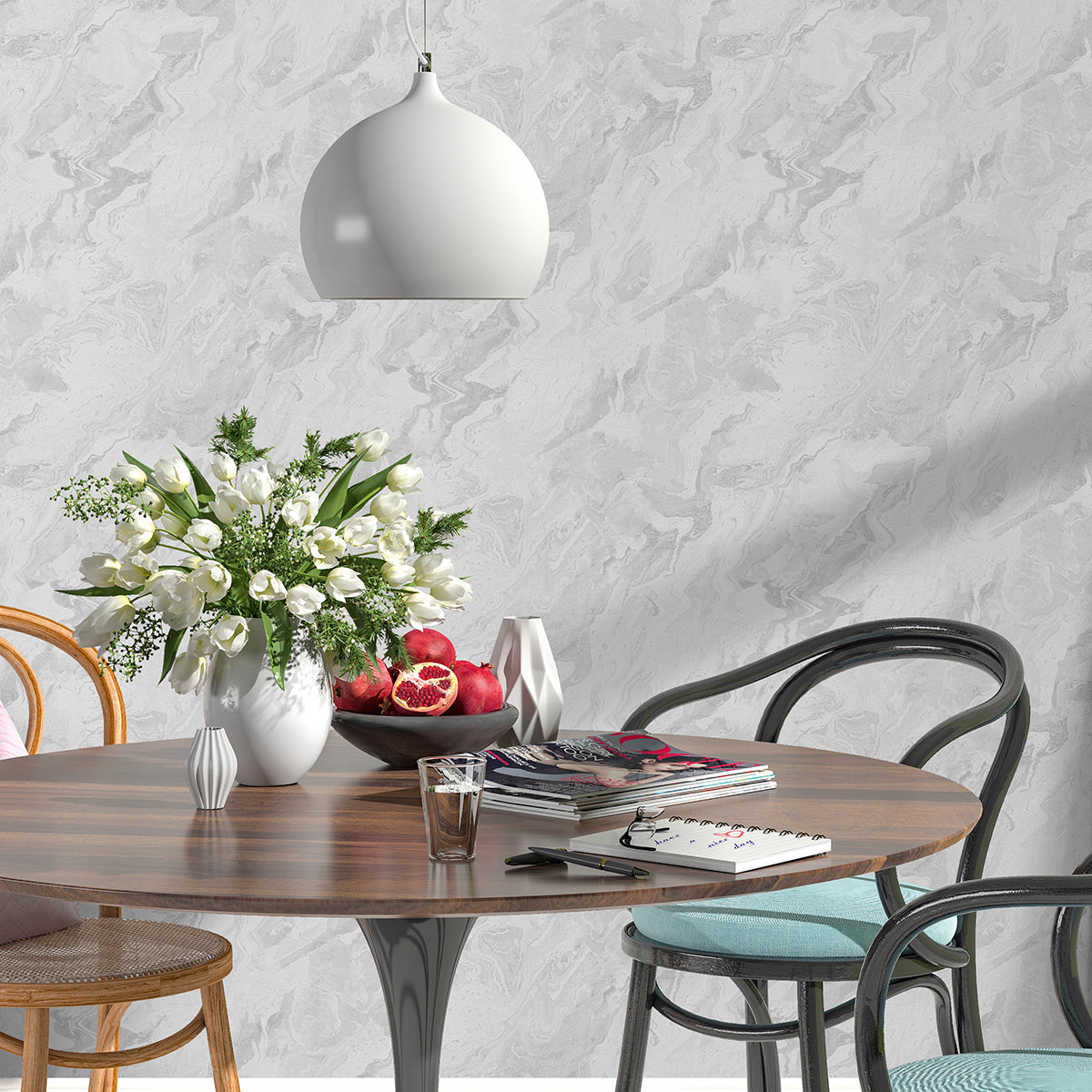 Тапет Пролет гранит сиво-крем