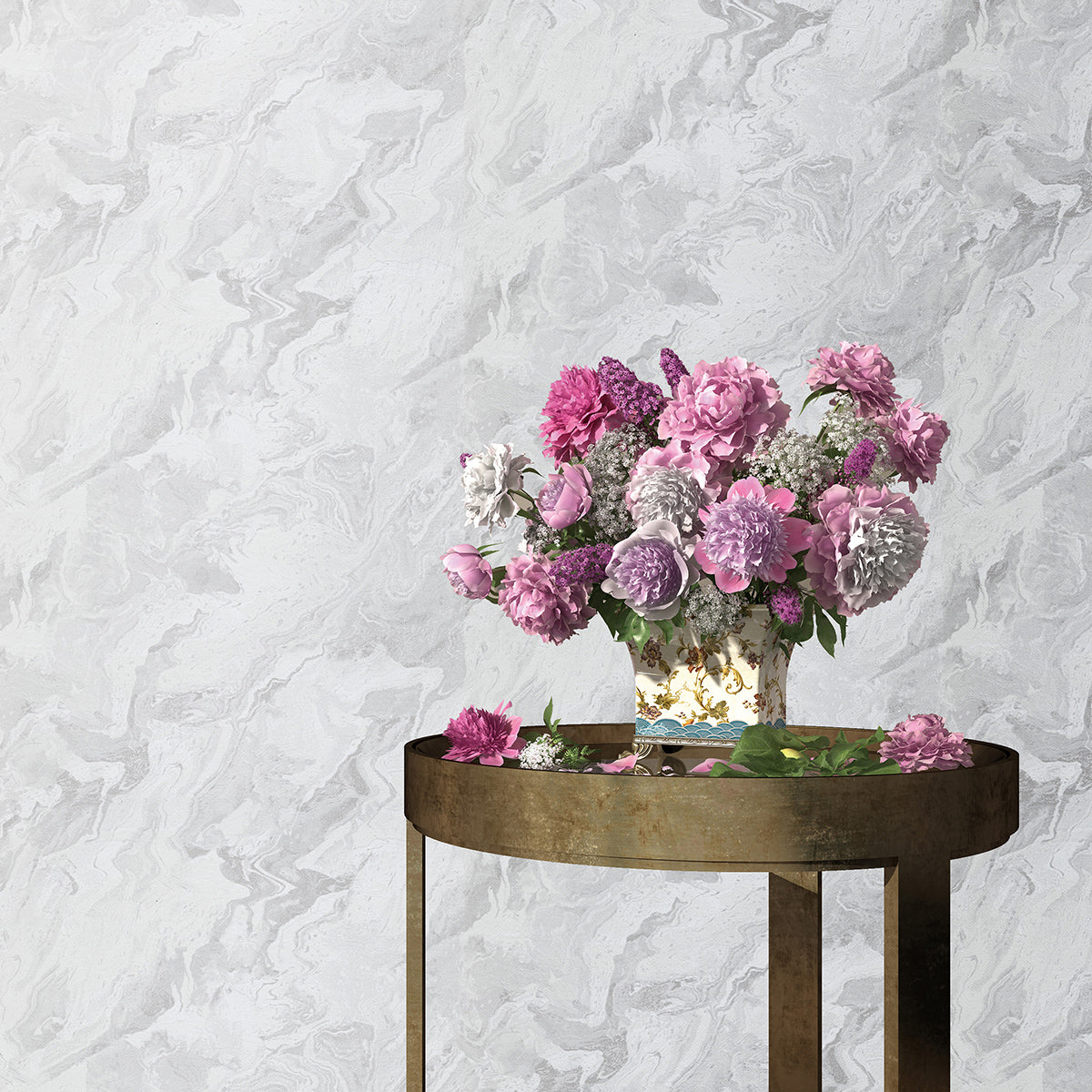 Тапет Пролет гранит сиво-крем