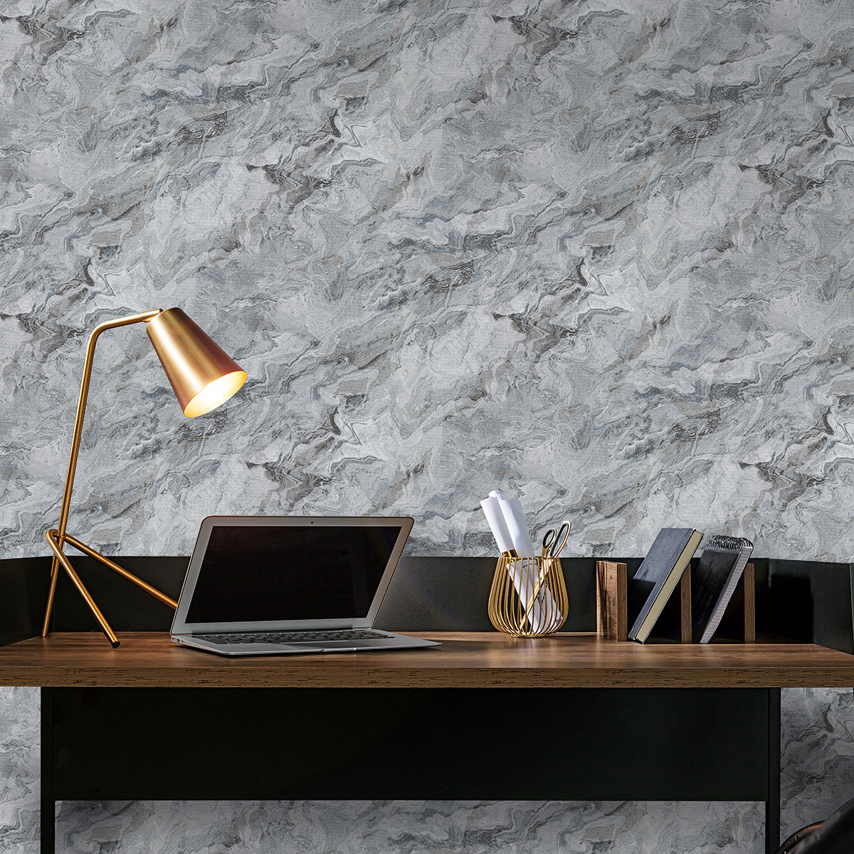 Тапет Пролет гранит сиво-сребро