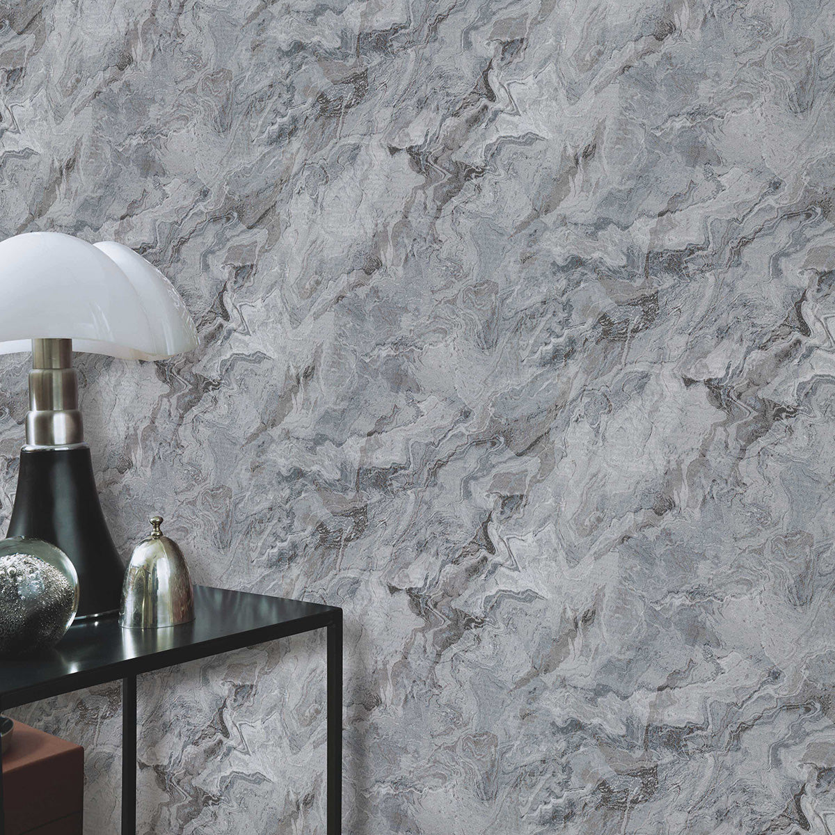 Тапет Пролет гранит сиво-сребро