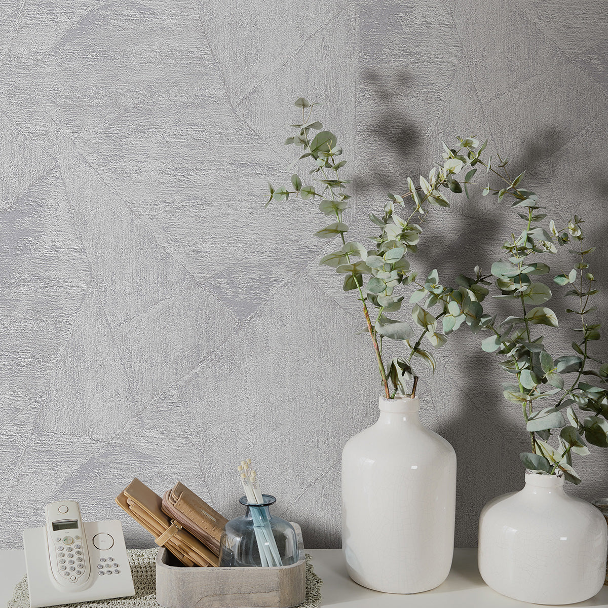 Тапет Пролет мазилка плочи сиво