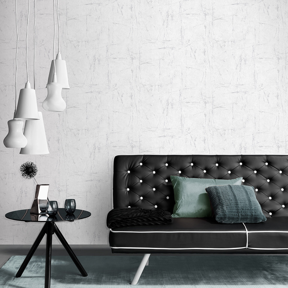 Тапет Пролет бяла мазилка сребро