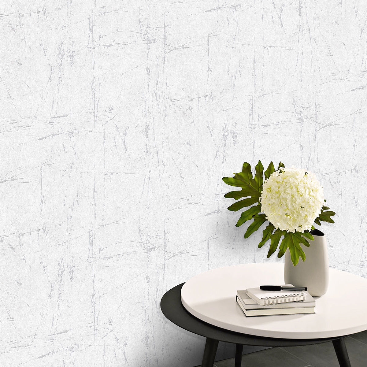 Тапет Пролет бяла мазилка сребро