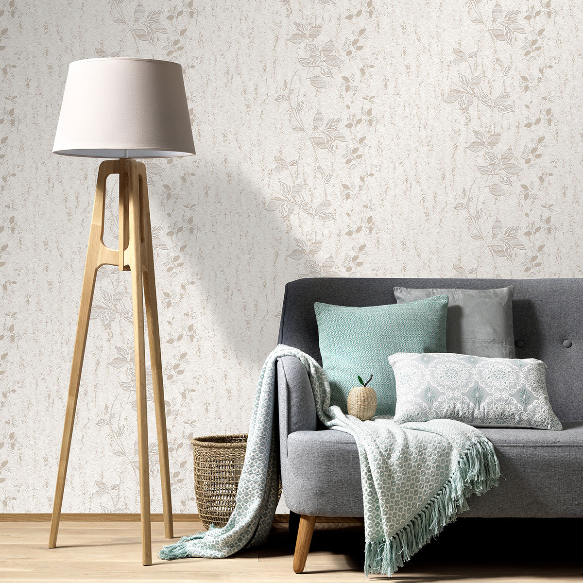 Тапет Пролет цветя мазилка беж