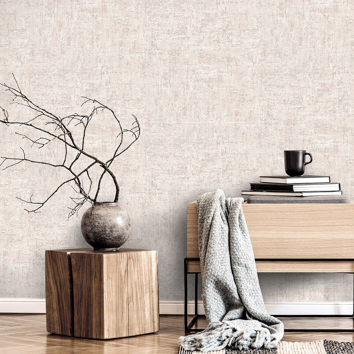 Тапет Пролет мазилка винтидж беж