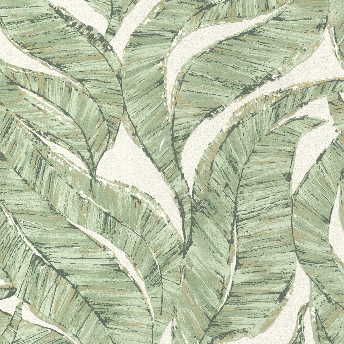 ТАПЕТ НАСТРОЕНИЕ ЗЕЛЕНИ ЛИСТА КРЕМ