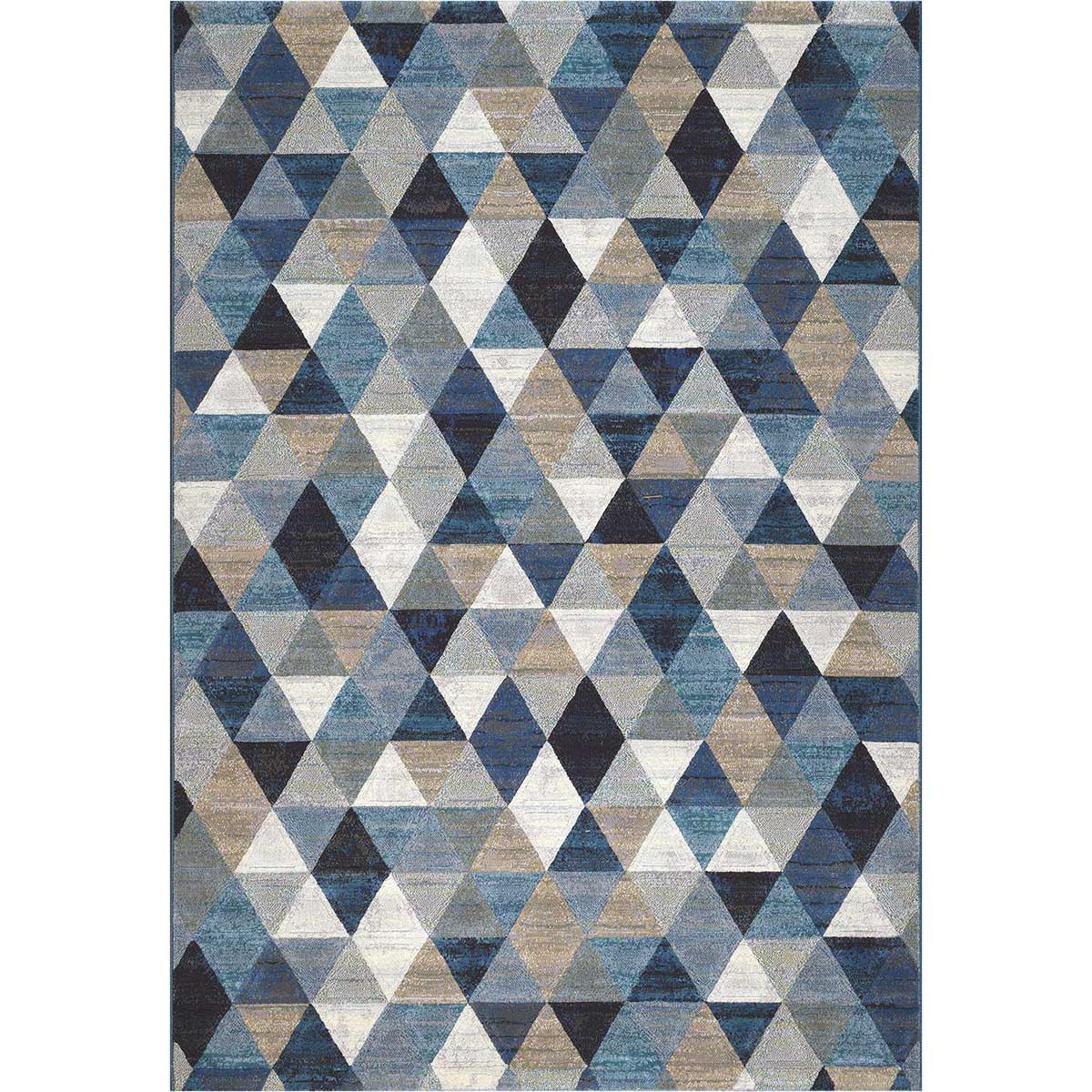 Килим Argentum - триъгълници синьо - беж