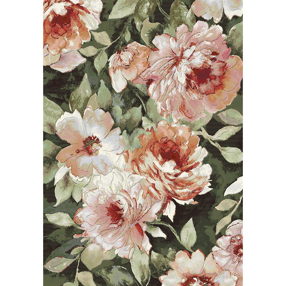 Килим Argentum - цветя зелено