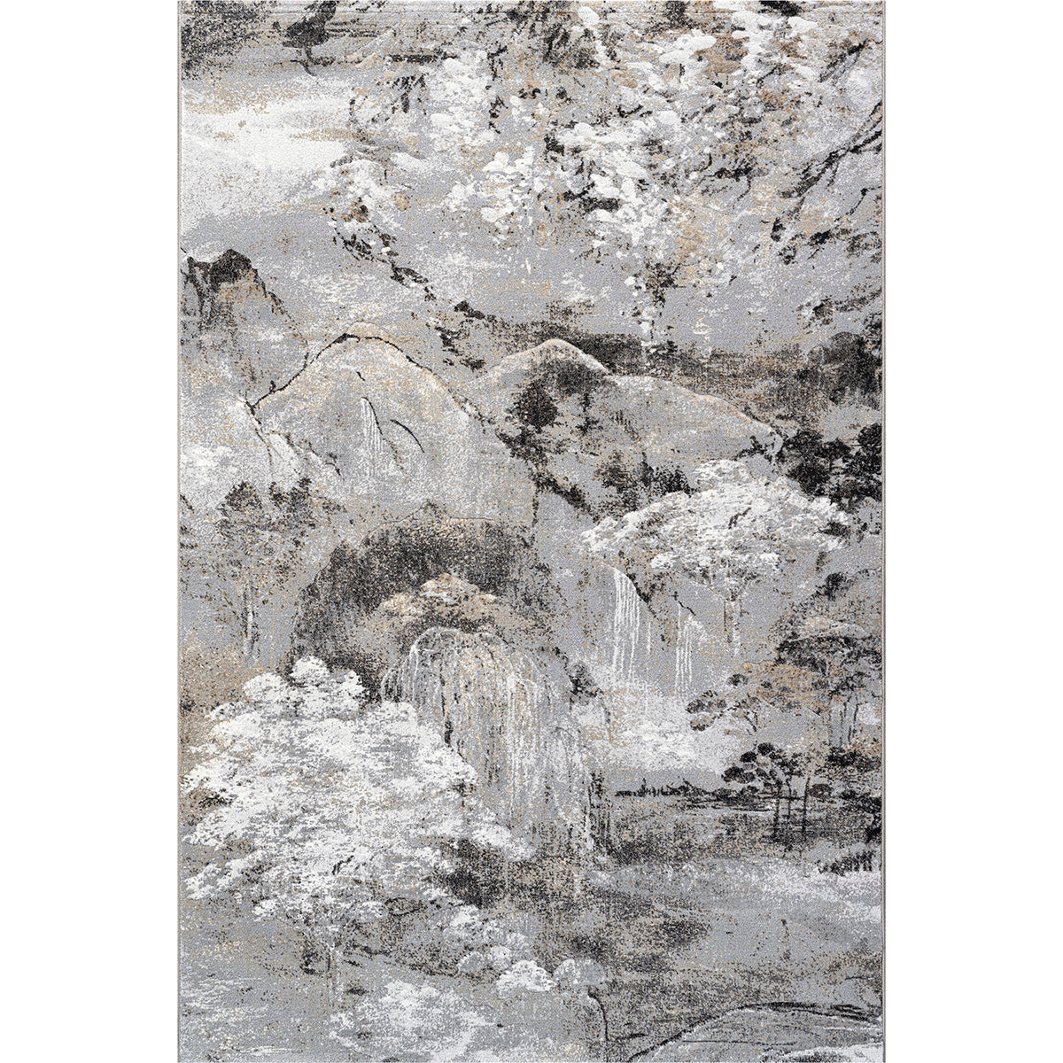 Килим Argentum - нощни хълмове сиво