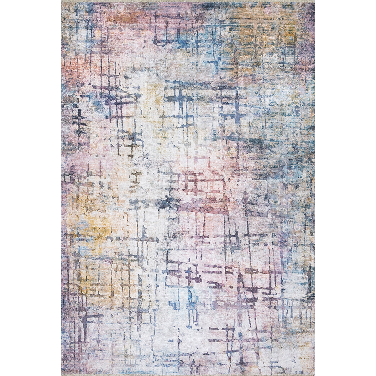 Пътека шенил Стокхолм резки аква бяло anti-slip