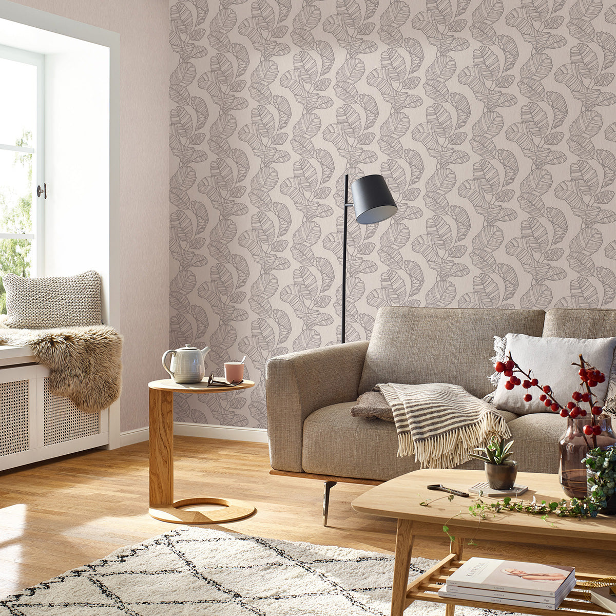 ТАПЕТ НАСТРОЕНИЕ ЛИСТА МАЗИЛКА ТАУПЕ