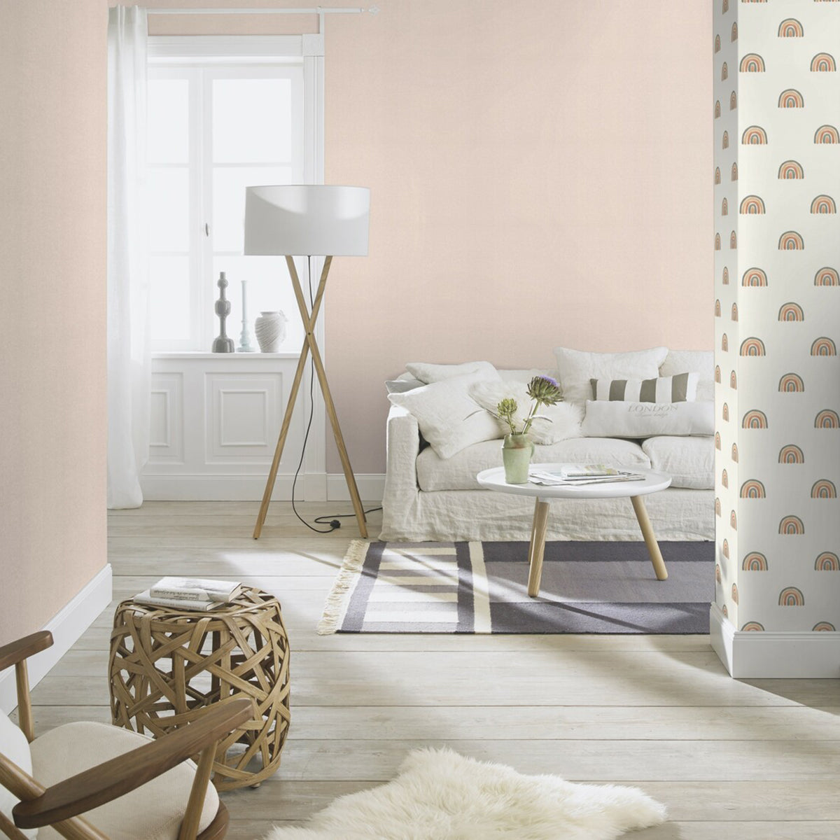 ТАПЕТ НАСТРОЕНИЕ АКВАРЕЛ БЛЕДО ЛИЛА