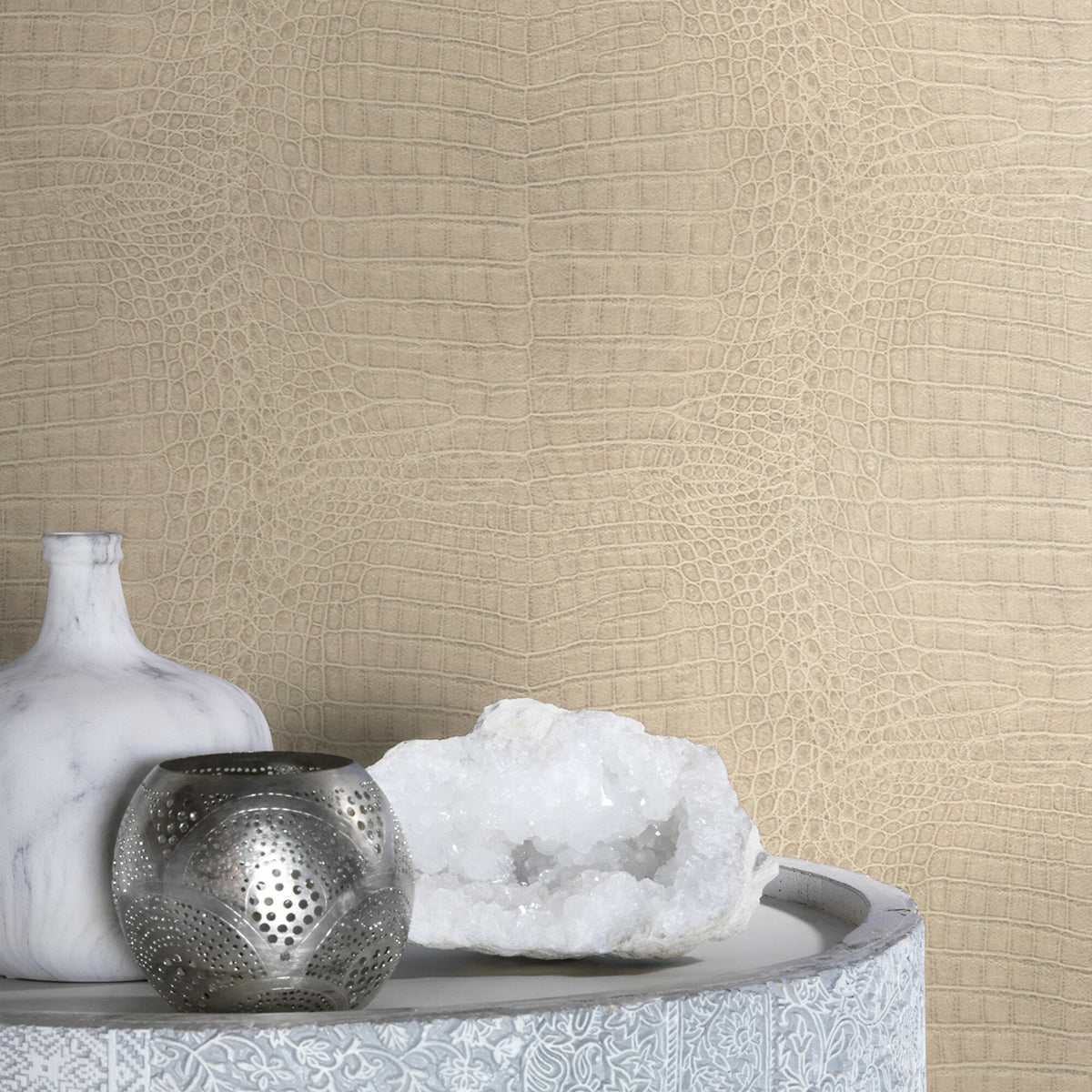 ТАПЕТ НАСТРОЕНИЕ ЗМИЙСКА КОЖА БЕЖ