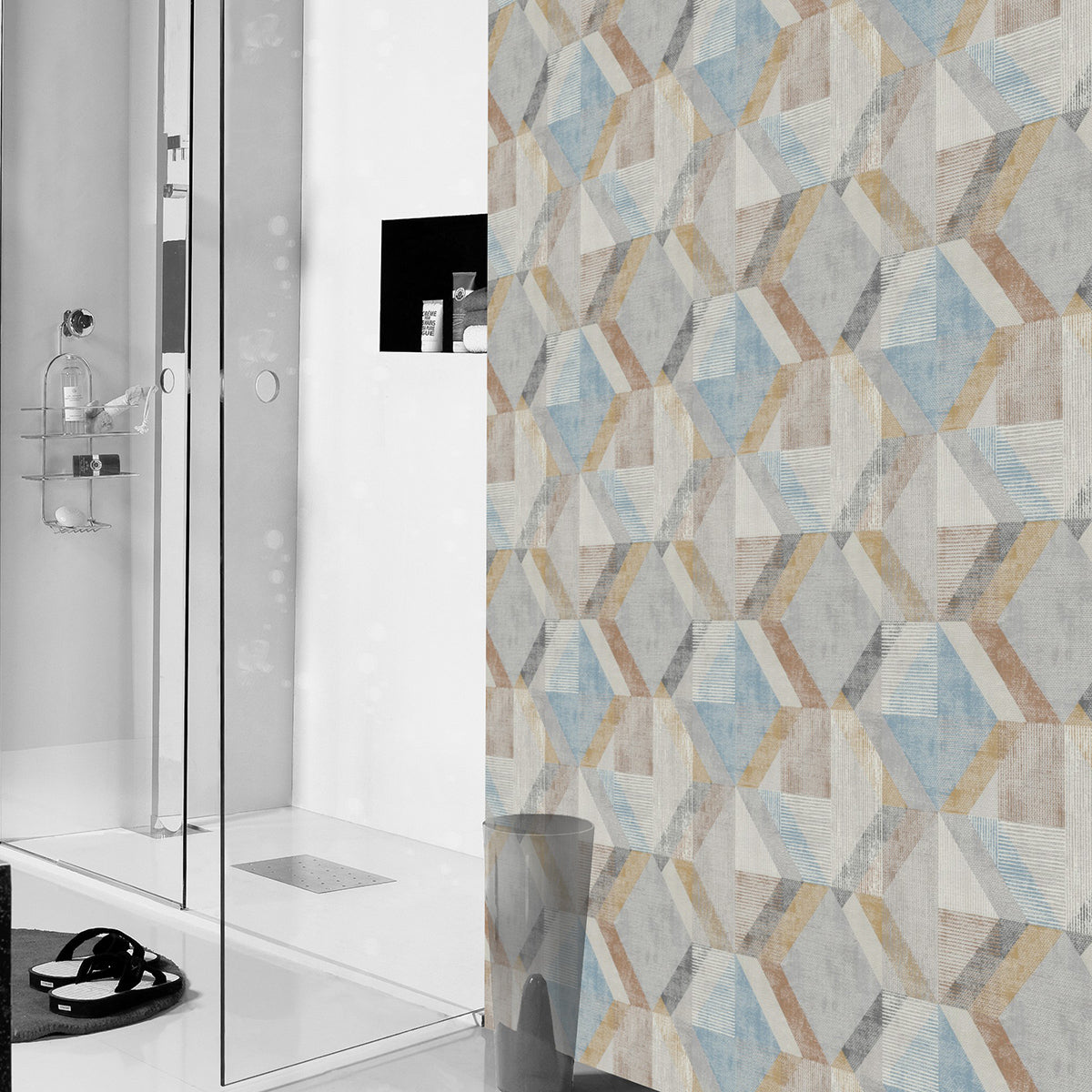 ТАПЕТ НАСТРОЕНИЕ ГЕОМЕТРИЯ СИНЬО БЕЖ