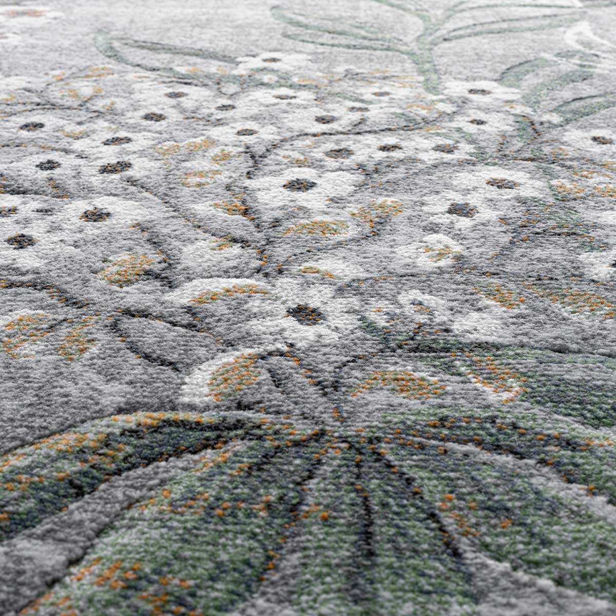 Килим Argentum - диви цветя сиво