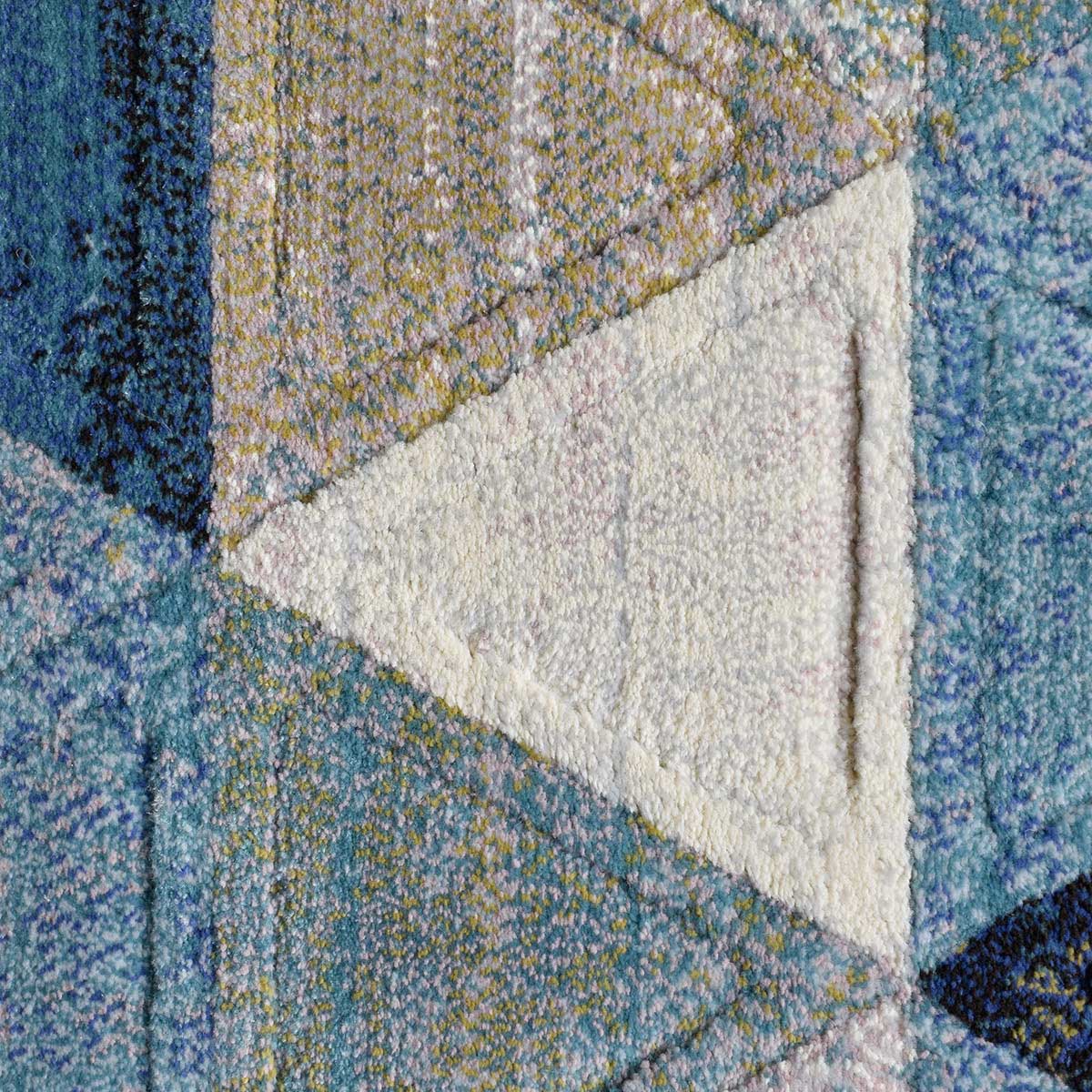 Килим Argentum - триъгълници синьо - беж